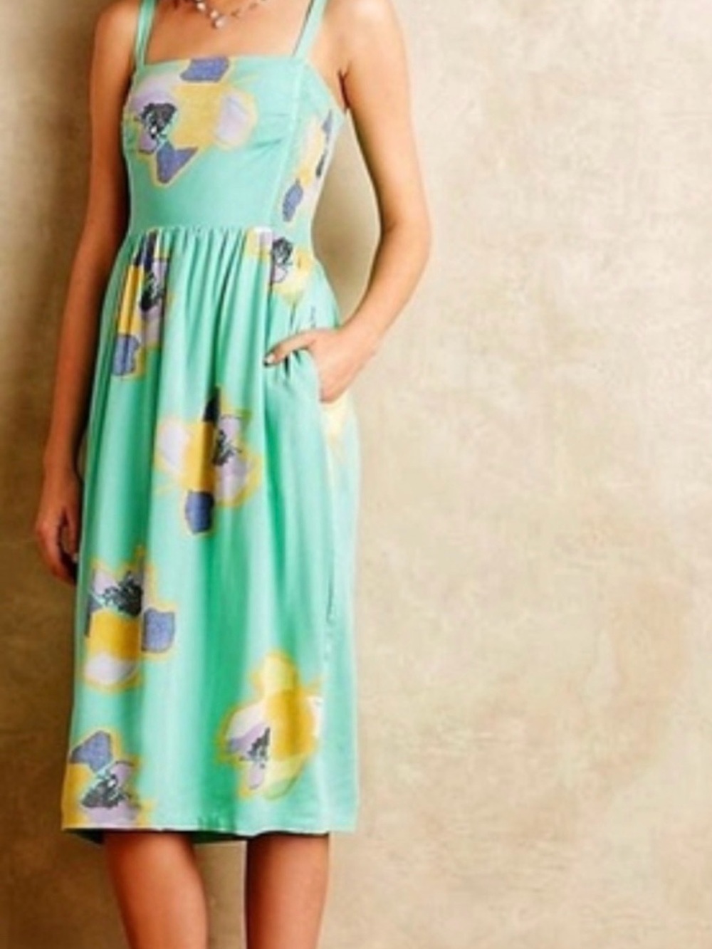 Corey Lynn Calter Mint Green Floral Midi Dress